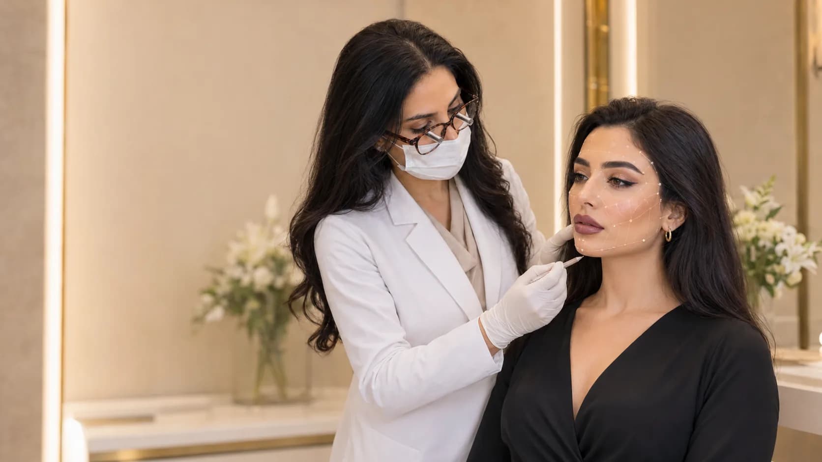 Facial contouring assessment before an injectable treatment
