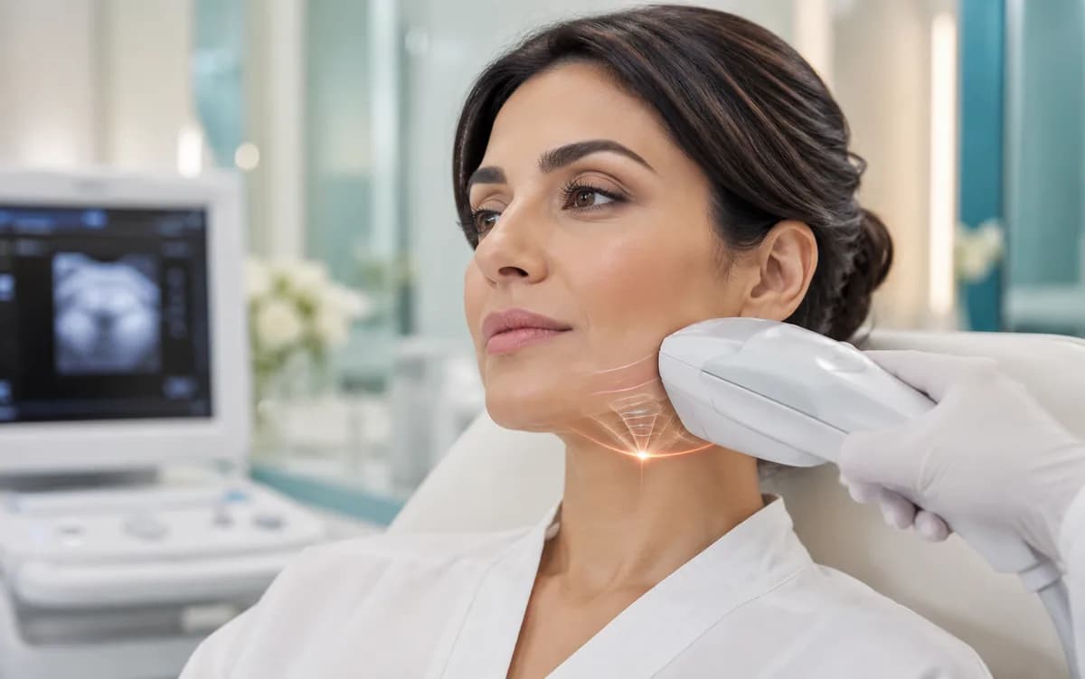 هایفوتراپی صورت با انرژی اولتراسوند متمرکز برای سفت شدن پوست
